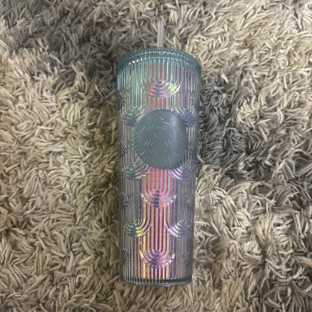 Starbucks Spring 2022 Iridescent Mermaid Scales Tumbler Cold Cup Venti 24 oz